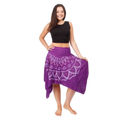 Spódnica w szpic etniczna z elastyczną talią Tasnim Purple | S/M, L/XL