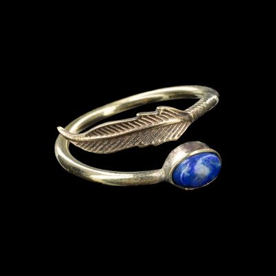 Pierścień z mosiądzu Fairuza | lapis lazuli, ametyst - OSTATNIA SZTUKA!
