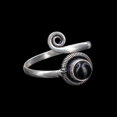 Pierścień z niemieckiego srebra Aurelie | onyks, turkus
