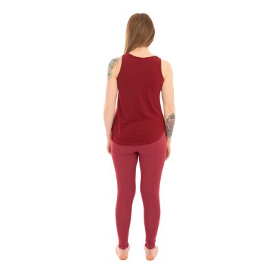 Bawełniana odzież do jogi Podwójne Dordże i Czakry – czerwona - - komplet top + legginsy S/M Nepal