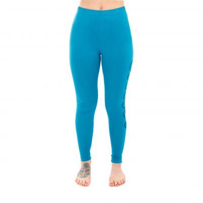 Bawełniana odzież do jogi Podwójne Dordże i Czakry – niebieska - - komplet top + legginsy L/XL Nepal
