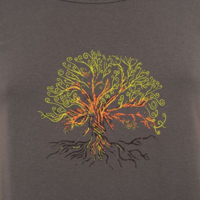 Bawełniana odzież do jogi Drzewo życia i Czakry – szara - - top L/XL Nepal