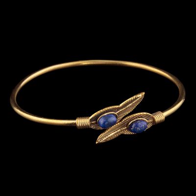 Bransoletka z mosiądzu Luftia | lapis lazuli, turkus, kamień księżycowy