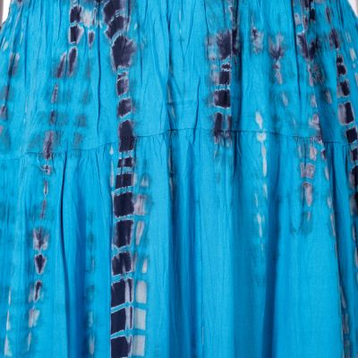 Długa lazurowoniebieska sukienka batikowa Kantima Cyan Thailand