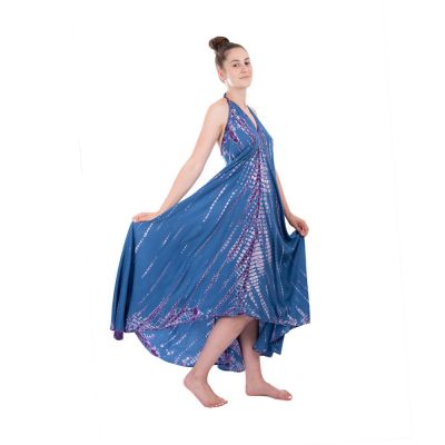 Długa batikowa sukienka kobaltowo-niebieska Tripta Cobalt Blue | UNI