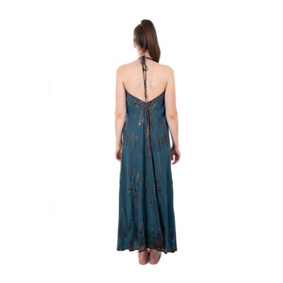 Długa batikowa sukienka niebieska Tripta Petrol Blue Thailand