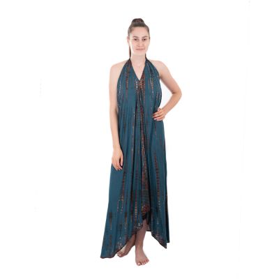 Długa batikowa sukienka niebieska Tripta Petrol Blue | UNI