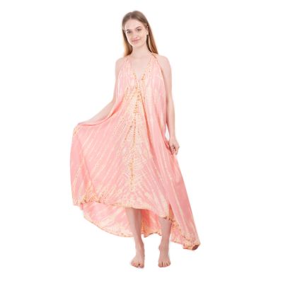 Długa batikowa sukienka różowa Tripta Light Pink | UNI
