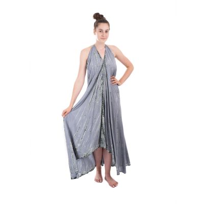 Długa batikowa sukienka szara Tripta Grey Thailand