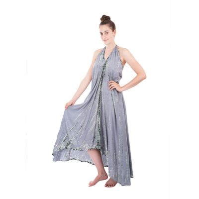 Długa batikowa sukienka szara Tripta Grey | UNI