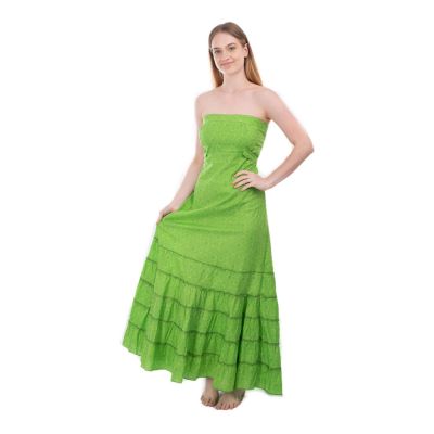 Indyjska sukienka bez ramiączek Allegria zielona | UNI