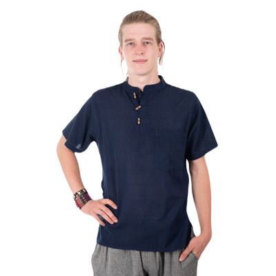 Kurta Pendek Biru - męska koszula z krótkim rękawem | S, M, L, XL, XXL