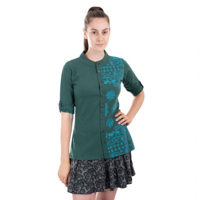 Koszula damska zielona z wzorem paisley Anberia Green | S, M, L, XL, XXL