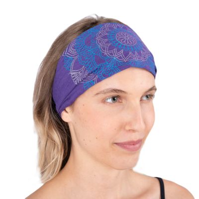 Opaska na głowę z nadrukiem mandali Ismerie Purple