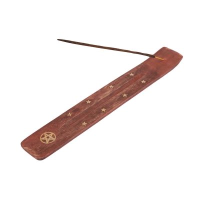 Drewniany stojak na kadzidełka Pentagram – brązowy