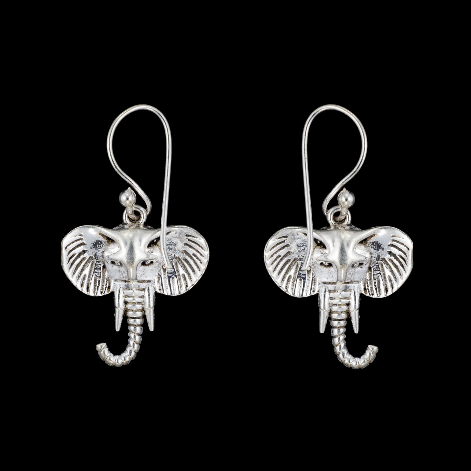Kolczyki wykonane z niemieckiego srebra Elephants 1 India