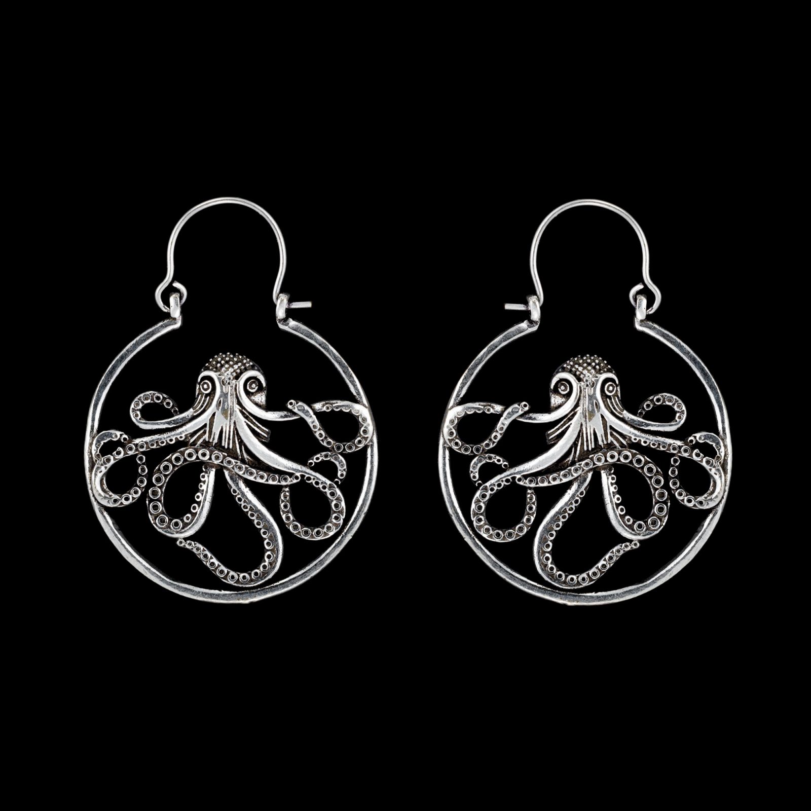 Kolczyki wykonane z niemieckiego srebra Octopus 1 India