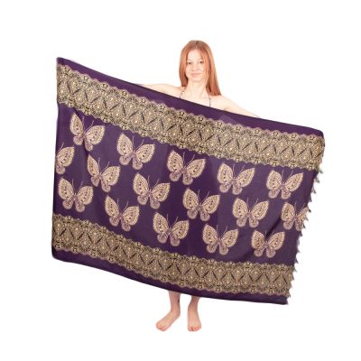 Sarong / pareo / chusta plażowa z motylami Butterflies Purple