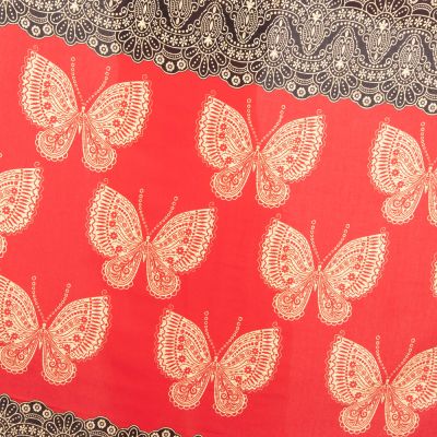 Sarong / pareo / chusta plażowa z motylami Butterflies Red Thailand