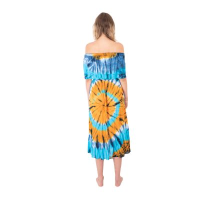 Długa batikowa sukienka z falbankami Annabelle Sunny Day Thailand