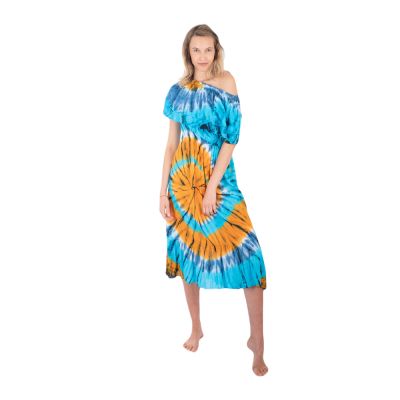 Długa batikowa sukienka z falbankami Annabelle Sunny Day | UNI