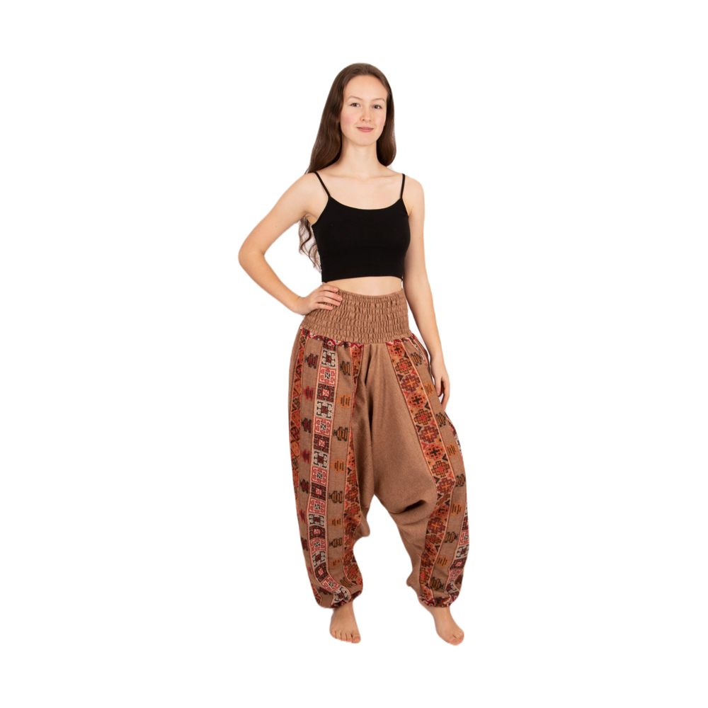 Ciepłe akrylowe spodnie tureckie Dakota Beige India
