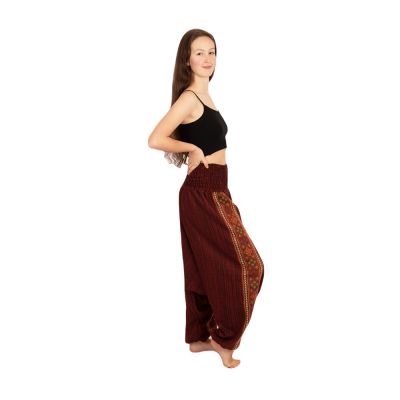 Ciepłe akrylowe spodnie tureckie Kangee Burgundy India