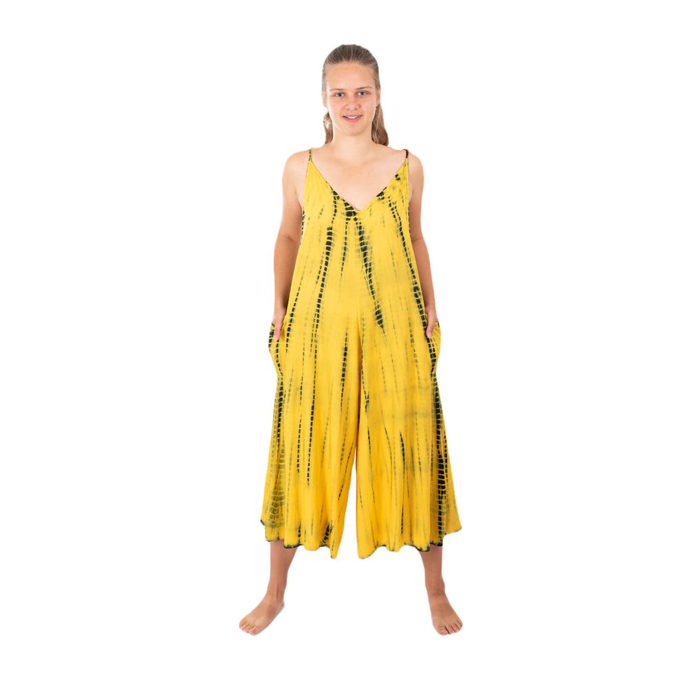 Długi batikowy kombinezon Nattawut Yellow Thailand