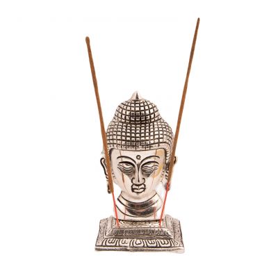 Metalowy stojak na kadzidełka Głowa Buddy India