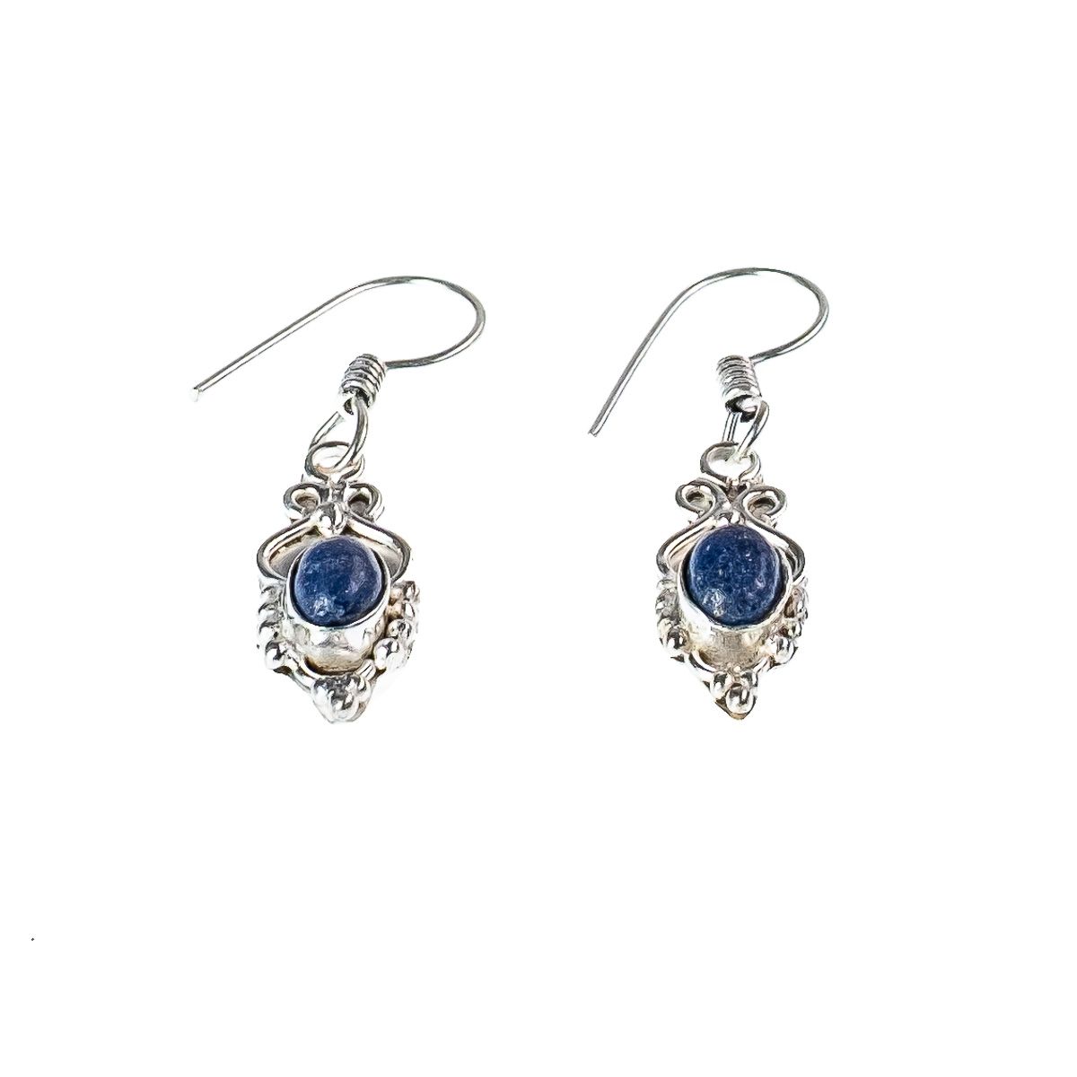 Kolczyki z niemieckiego srebra Putrim - Lapis lazuli India