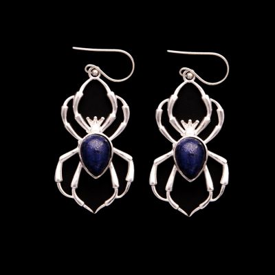 Kolczyki z niemieckiego srebra Spiders Lapis lazuli
