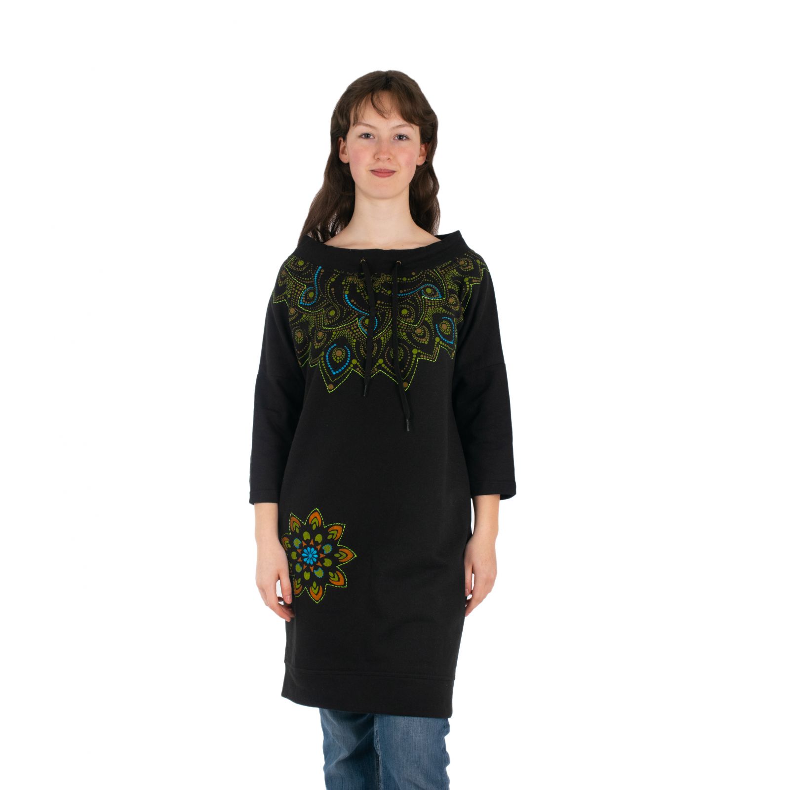 Bluza sukienkowa z mandalami Alisha Black Nepal