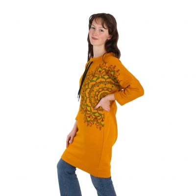 Bluza sukienkowa z mandalami Alisha Mustard Yellow Nepal