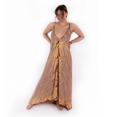 Długa batikowa sukienka szara Tripta Greyish-Brown | UNI