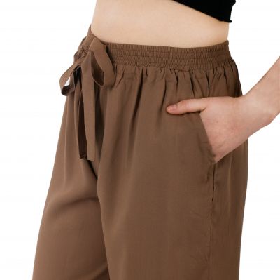 Spodnie jednokolorowe Sarai Cinnamon brown Thailand