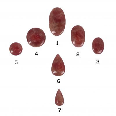 Cięty kamień półszlachetny – Kwarc truskawkowy | 1, 2, 3, 4, 5, 6, 7