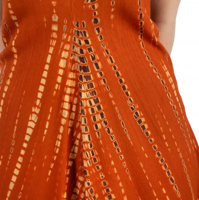 Długa batikowa sukienka pomarańczowa Tripta Orange Thailand