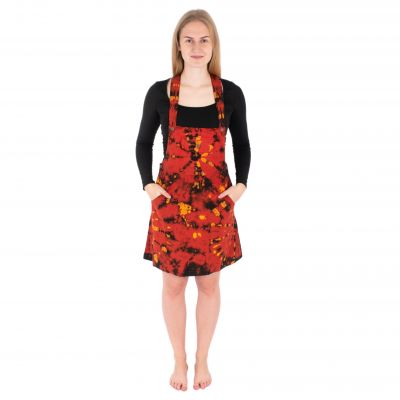 Sukienka ogrodniczka batikowa czerwona Janis Red | S/M, L/XL, XXL