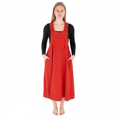 Bawełniana sukienka ogrodniczka czerwona Jayleen Red | S/M, L/XL, XXL