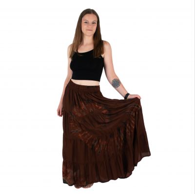 Długa spódnica w stylu batikowym Gitonga Brown | UNI