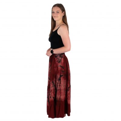 Długa spódnica w stylu batikowym Gitonga Burgundy Red Nepal