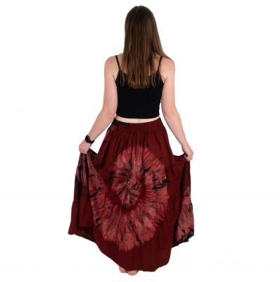 Długa spódnica w stylu batikowym Gitonga Burgundy Red Nepal