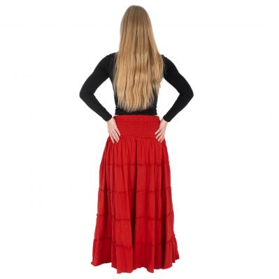 Długa spódnica etno / hippie Bhintuna Red czerwona Nepal
