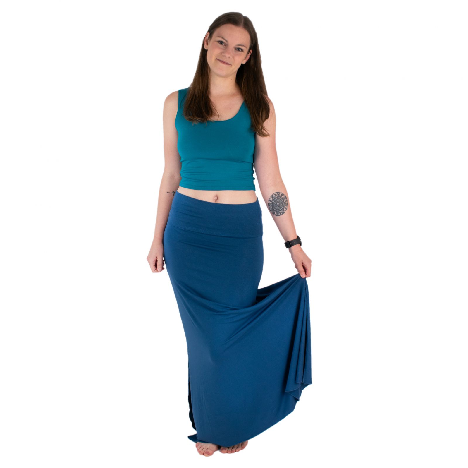 Długa spódnica w jednolitym kolorze Panjang Cobalt Blue Thailand