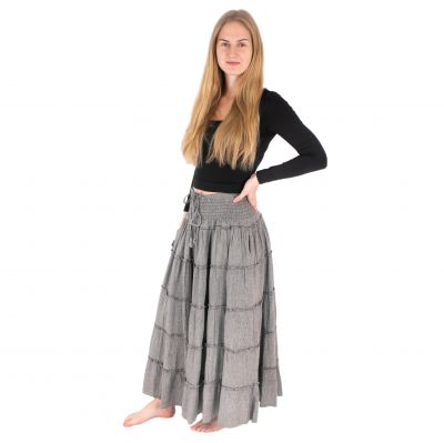 Długa spódnica etno / hippie Bhintuna Grey szara Nepal