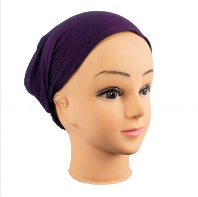 Jednokolorowa bawełniana opaska na głowę w kolorze fioletowym