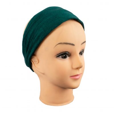 Jednokolorowa bawełniana opaska na głowę w kolorze zielonym