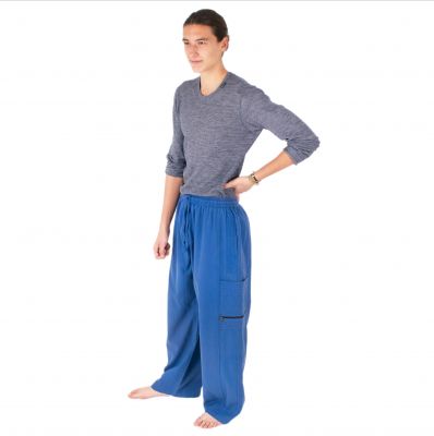 Męskie bawełniane spodnie niebieskie Taral Blue Nepal