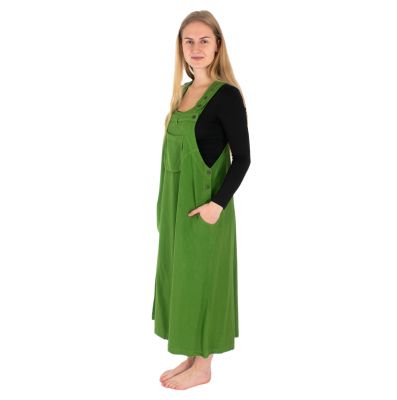 Bawełniana sukienka ogrodniczka zielona Jayleen Green Nepal