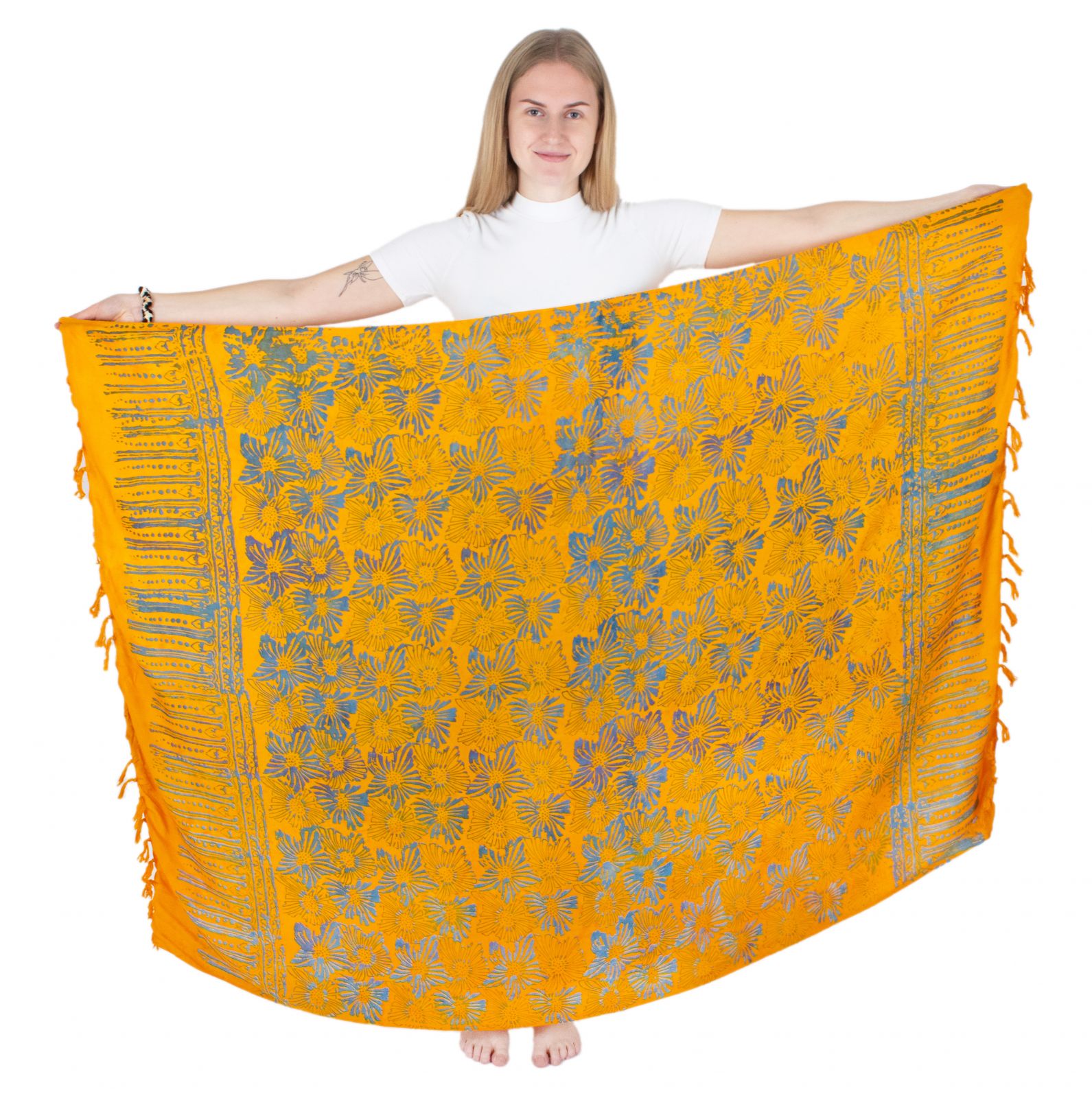 Batikowy sarong / pareo Ningrum Yellow Indonesia